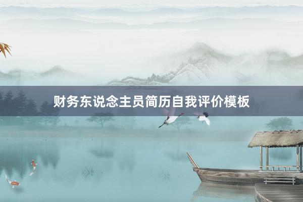 财务东说念主员简历自我评价模板