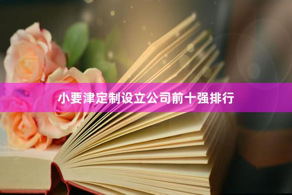 小要津定制设立公司前十强排行