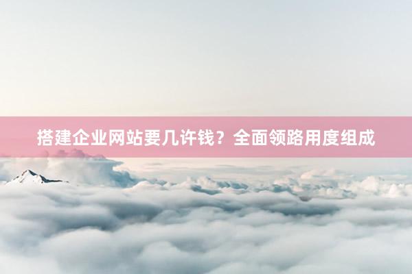 搭建企业网站要几许钱？全面领路用度组成